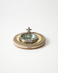  Gucci Steel Brass Glass and Suede Porthole Ashtray by Gucci - 3741069