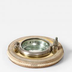  Gucci Steel Brass Glass and Suede Porthole Ashtray by Gucci - 3743066