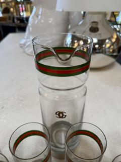  Gucci Vintage Gucci Barware Set Pitcher Carafe High Ball Glasses - 4599363