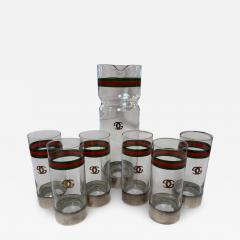  Gucci Vintage Gucci Barware Set Pitcher Carafe High Ball Glasses - 4603234