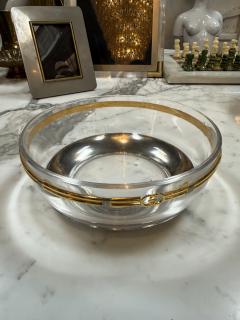  Gucci Vintage Gucci Glass Bowl with Gold Tone GG Accents - 4714945