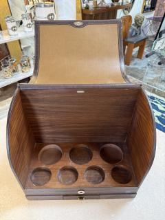  Gucci Vintage Gucci Leather and Wood Bar Box Bottle Case - 4512524