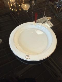  Gucci Vintage Gucci White Ceramic Ashtray with Interlocking GG Logo - 4695457