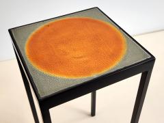  Gueridon Baby Side Table with Orange Dot Roger Capron Tile - 3029425