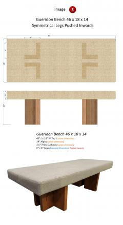  Gueridon Custom made Gueridon Bench COM Upholstery Choice of Wood Stain Made in USA  - 3362167