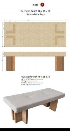  Gueridon Custom made Gueridon Bench COM Upholstery Choice of Wood Stain Made in USA  - 3362169