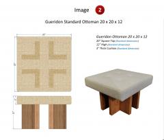  Gueridon Pair of custom made Gueridon Ottomans COM Upholstery Choice of Wood Stain - 3361986