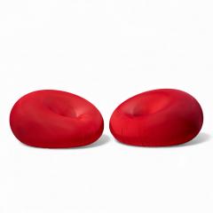  Gufram Ceretti Derossi Rosso Tullio Eugenio Regge for Gufram SRL Italian Red Detecma Chairs Pair - 4435772