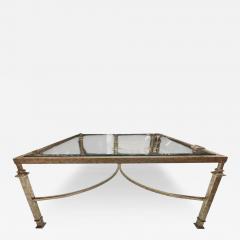 Gustav Carroll Art Deco Gustav Carroll White Gold Gilt Metal Beveled Glass Cocktail Table - 4160546