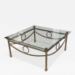  Gustav Carroll Art Deco Style Gustav Carroll Silver Gilt Metal Beveled Glass Cocktail Table - 4319618