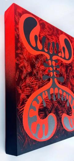  Gustavo Oviedo Mixed Media Abstract Painting by Miami Artist Gustavo Oviedo Titled Spinal 2021 - 3609235