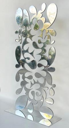  Gustavo Oviedo Polished Aluminum Abstract Sculpture by Artist Gustavo Oviedo Signed Dated - 3954240