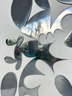  Gustavo Oviedo Polished Aluminum Abstract Sculpture by Artist Gustavo Oviedo Signed Dated - 3954251