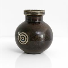  Gustavsberg Studio BRITT LOUISE SUNDELL SPHERICAL CHAMOTTE VASE GUSTAVSBERG SWEDEN - 2813752