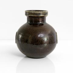  Gustavsberg Studio BRITT LOUISE SUNDELL SPHERICAL CHAMOTTE VASE GUSTAVSBERG SWEDEN - 2813754