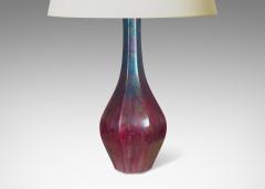  Gustavsberg Studio Tall Art Deco Table Lamp in Luster Jewel Tones by Josef Ekberg - 3702681