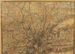  H H Lloyd 1870 40 Miles Around New York by H H Lloyd Hanging Map on Original Rollers - 3929020