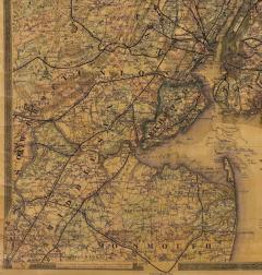  H H Lloyd 1870 40 Miles Around New York by H H Lloyd Hanging Map on Original Rollers - 3929024