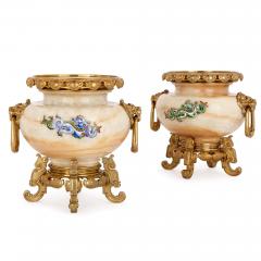  H Journet Cie Two gilt bronze mounted enamelled onyx urns by H Journet Cie - 1290506