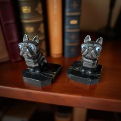  H Moreau Pair of Art Deco French Bulldog Bookends by H Moreau France 1930s - 4251149
