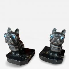  H Moreau Pair of Art Deco French Bulldog Bookends by H Moreau France 1930s - 4252772