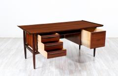  H P Hansen Danish Modern Executive Sculpted Rosewood Desk by H P Hansen - 3073165