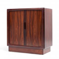  H P Hansen HP Hansen Mid Century Danish Rosewood Tambour Door Armoire - 4319856