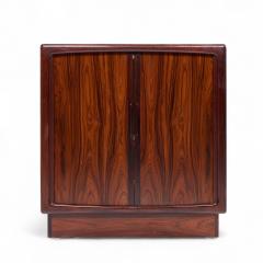  H P Hansen HP Hansen Mid Century Danish Rosewood Tambour Door Armoire - 4319858