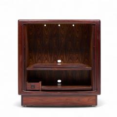  H P Hansen HP Hansen Mid Century Danish Rosewood Tambour Door Armoire - 4319859
