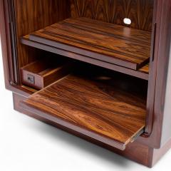  H P Hansen HP Hansen Mid Century Danish Rosewood Tambour Door Armoire - 4319862