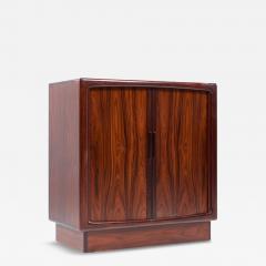  H P Hansen HP Hansen Mid Century Danish Rosewood Tambour Door Armoire - 4320279