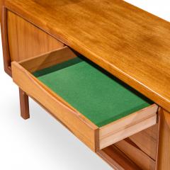  H P Hansen HP Hansen Mid Century Danish Teak Sliding Door Credenza - 4527764