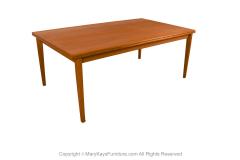  H Sigh and Sons Mobelfabrik Teak Danish Large Rectangular Draw Leaf Expandable Dining Table - 3378485