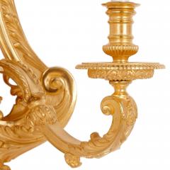  H Vian Two large French ormolu three branch wall sconces by H Vian - 2470728