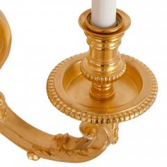  H Vian Two large French ormolu three branch wall sconces by H Vian - 2470731