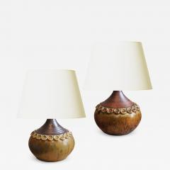  H gan s Duo of Petite Table Lamps in Earthy Tones by Hoganas Keramik - 3409382