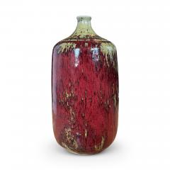  H gan s Large Brutalist Vase in Burgundy Glaze by Henning Nilsson for Hoganas - 3482847