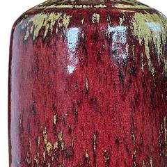  H gan s Large Brutalist Vase in Burgundy Glaze by Henning Nilsson for Hoganas - 3482848