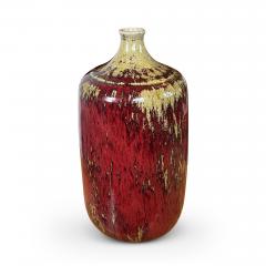  H gan s Large Brutalist Vase in Burgundy Glaze by Henning Nilsson for Hoganas - 3482849