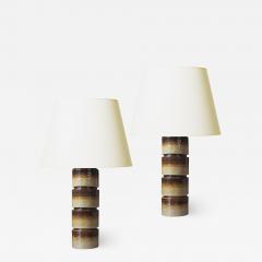  H gan s Pair of Mod Earthy Table Lamps by Hoganas - 1815841