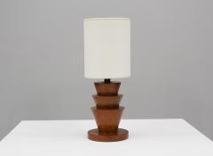  HEW Collection Step Base Oak Wood Table Lamp - 2758399