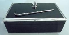  HJ Cooper Co Ltd English Modern Wood Box with Sterling Silver Golf Club Ball 1927 - 4239441