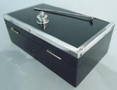  HJ Cooper Co Ltd English Modern Wood Box with Sterling Silver Golf Club Ball 1927 - 4239461