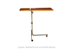  HMN Mid Century HMN Danish Adjustable Teak Chrome Rolling Laptop Music Table - 2992440