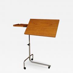  HMN Mid Century HMN Danish Adjustable Teak Chrome Rolling Laptop Music Table - 3014075