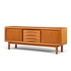  HP Hansen HP Hansen Mid Century Danish Teak Sliding Door Credenza - 4717492