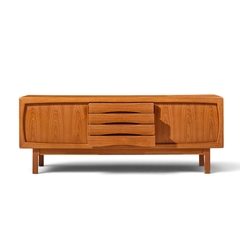  HP Hansen HP Hansen Mid Century Danish Teak Sliding Door Credenza - 4717498
