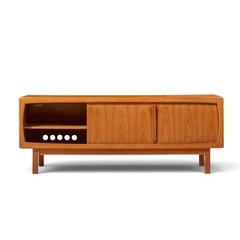  HP Hansen HP Hansen Mid Century Danish Teak Sliding Door Credenza - 4717499