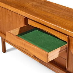  HP Hansen HP Hansen Mid Century Danish Teak Sliding Door Credenza - 4717500