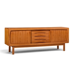  HP Hansen HP Hansen Mid Century Danish Teak Sliding Door Credenza - 4717522